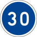 B25 Panneau obligation vitesse minimale
