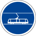 B27b Panneau obligation voie tramways