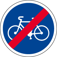 B40 Panneau fin obligation piste cyclable