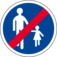 B41 Panneau fin obligation chemin piétons