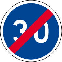 Panneau fin obligation vitesse minimale 