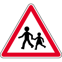 Panneau routier attention enfants A13a